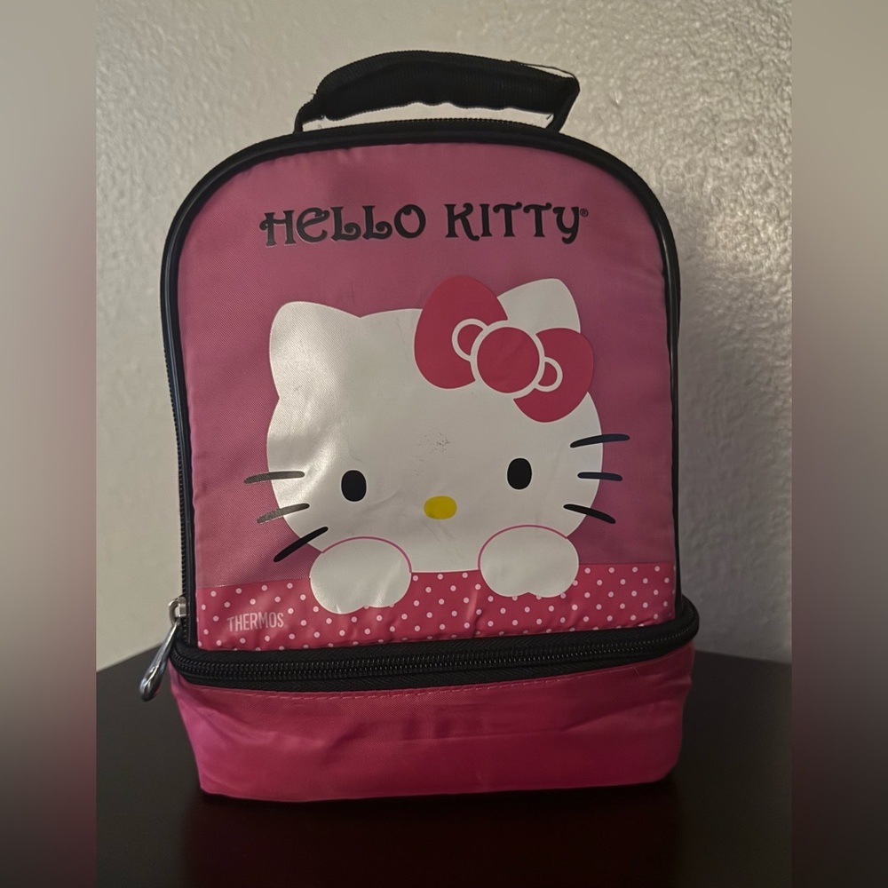 Hello Kitty Insulated Lunch Bag Pink Thermos Sanrio Kawaii Lunchbox | Kids Bento - Picture 2 of 6